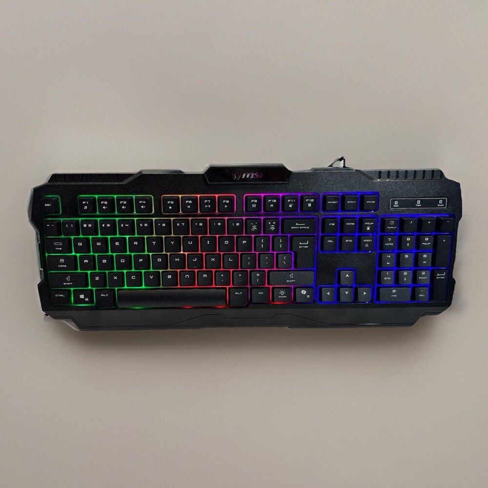 MSI K322 Wired RGB Gaming Keyboard Full Size S11-04US20S-HH9 Black TESTED